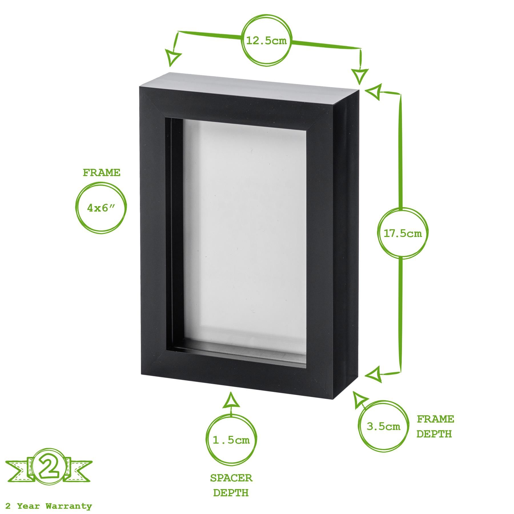 Nicola Spring 3D Box Photo Frames - 4" x 6" - White - Pack of 2 4