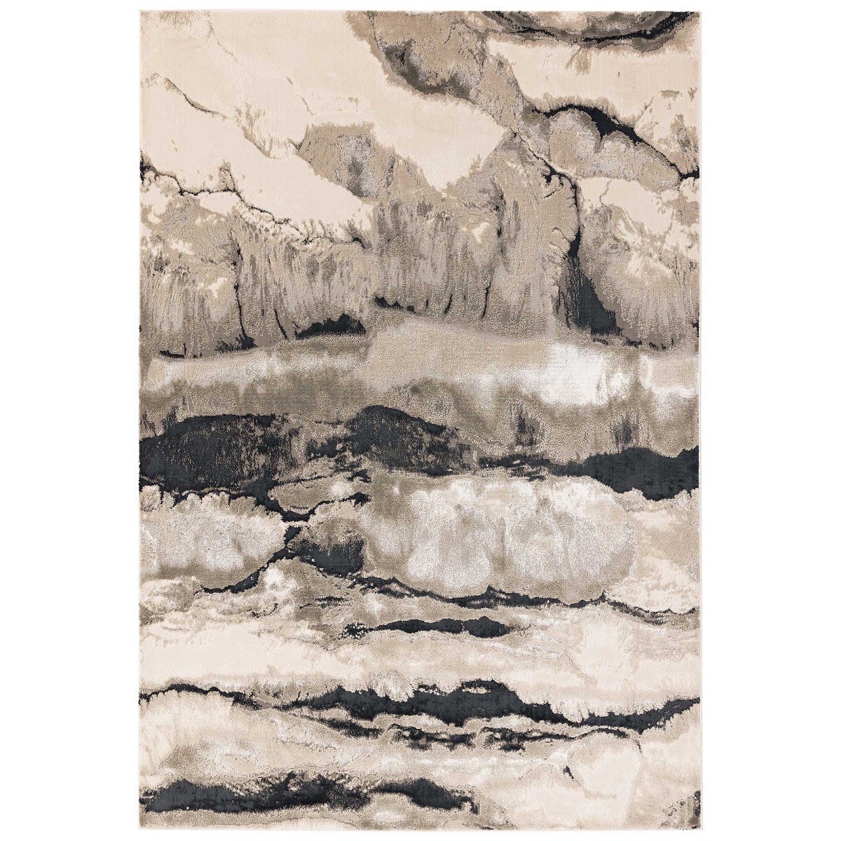 Luna Quartz 160x230cm Rug, Square Polyester | Barker & Stonehouse