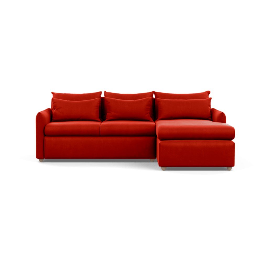 Heal's Pillow Medium Right Hand Corner Chaise Sofa Bed Varese Velvet