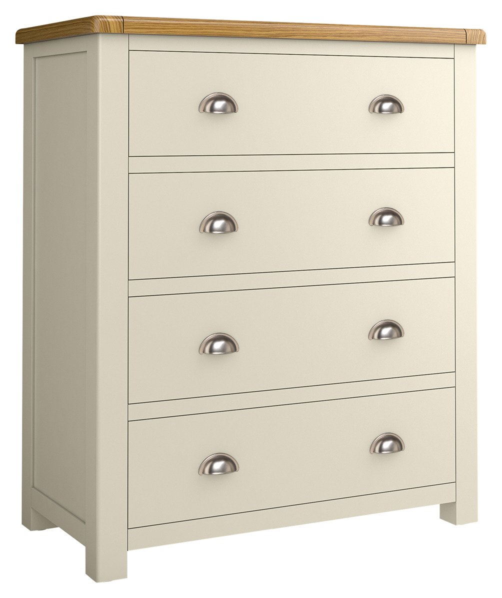 Habitat Kent 4 Drawer Wide Chest - Cream & Oak