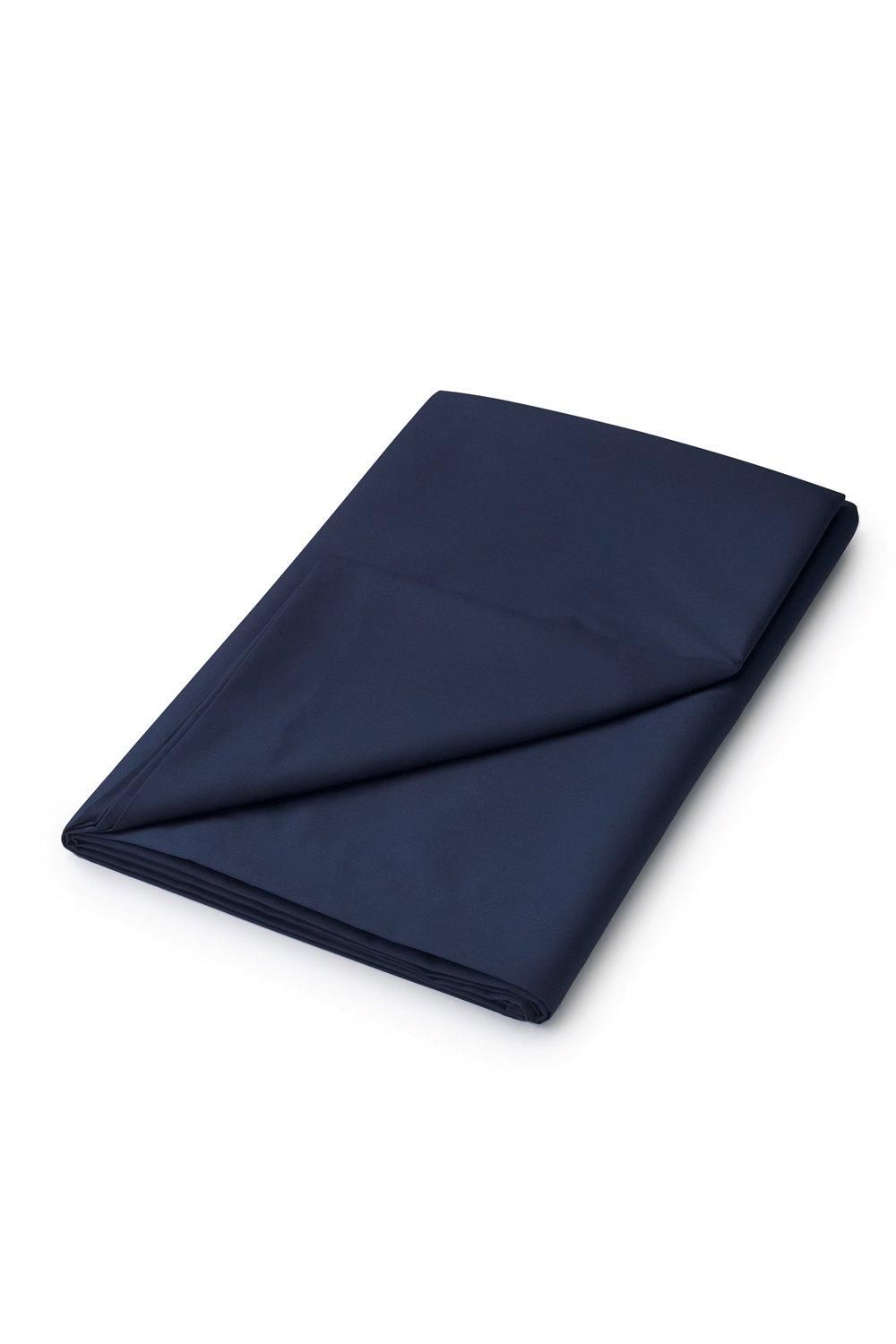 Helena Springfield 'Plain Dye' Polycotton Flat Sheet in Dark Navy