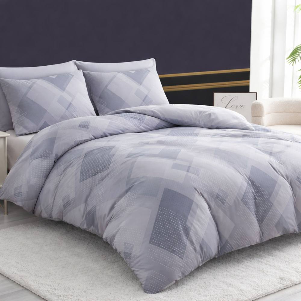 Grace Oeko Tex Certified Ultrasoft Superking Duvet Covers Machine Washable in Grey