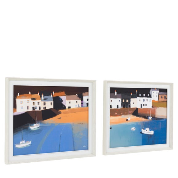 Cedar and Sage Set of 2 Houses by the Sea Framed Canvases 3