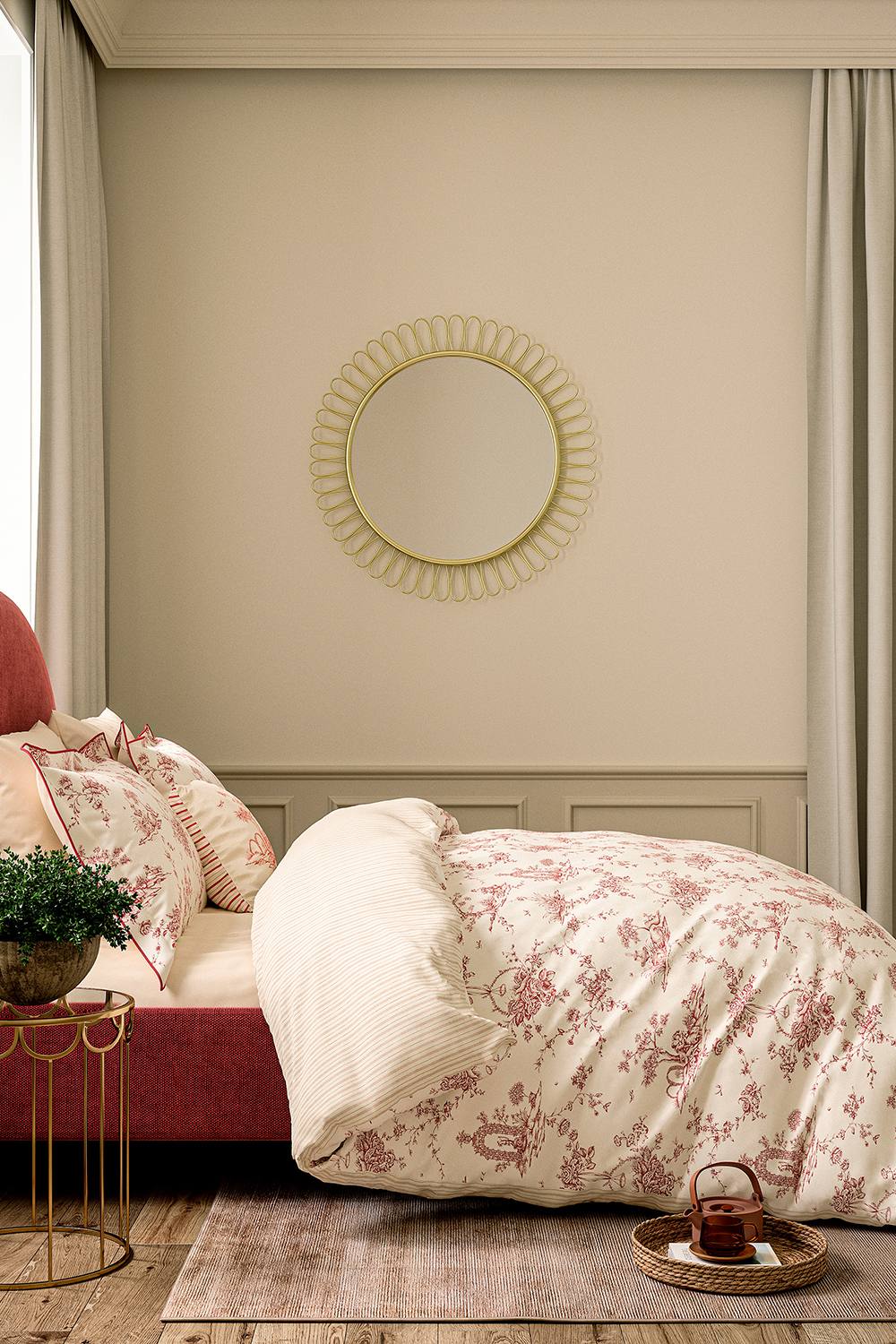 V&A 'Garden Of Love' Cotton Duvet Cover Set in Cream