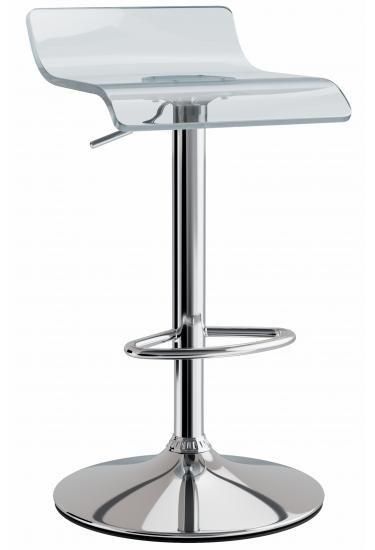 netfurniture Tina Acrylic Bar Stool Height Adjustable - Tinted Black