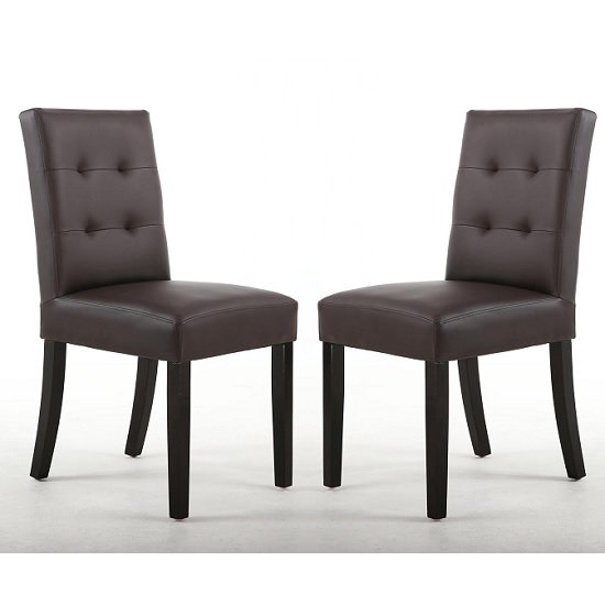 Artois Dining Chairs In Brown Matt Bonded Leather