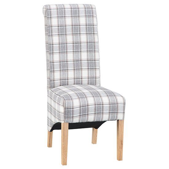 Nichols Fabric Scroll Back Dining Chair In Cappuccino