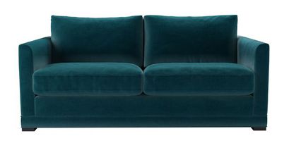 Aissa 2.5 Seat Sofa Bed in Deep Turquoise Cotton Matt Velvet - sofa.com