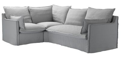 Isaac Asym: LHF Single w RHF 2 Seat Sofa Bed in Pumice House Plain Weave - sofa.com