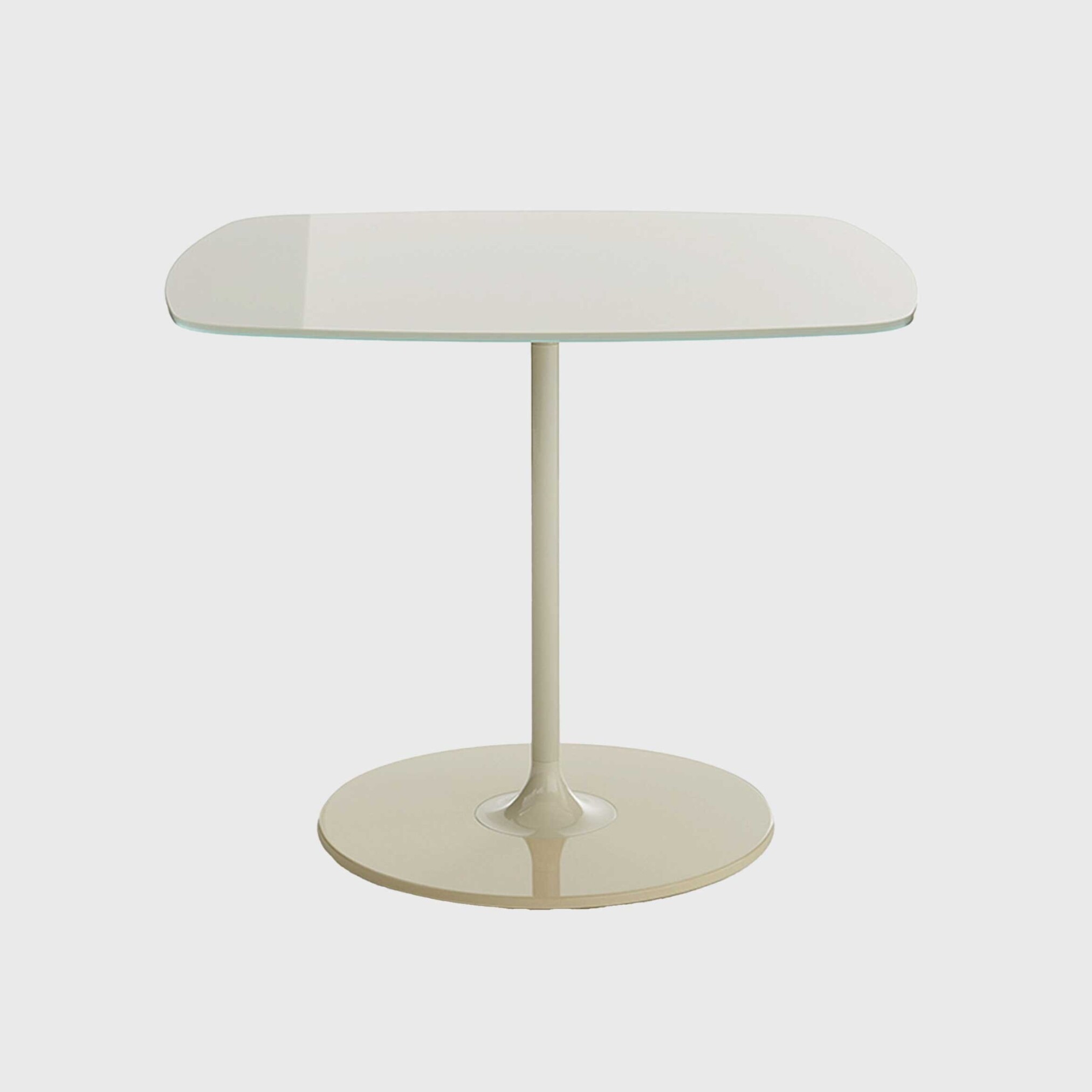 Kartell Thierry Side Table 50x50x40 White Glass | Barker & Stonehouse