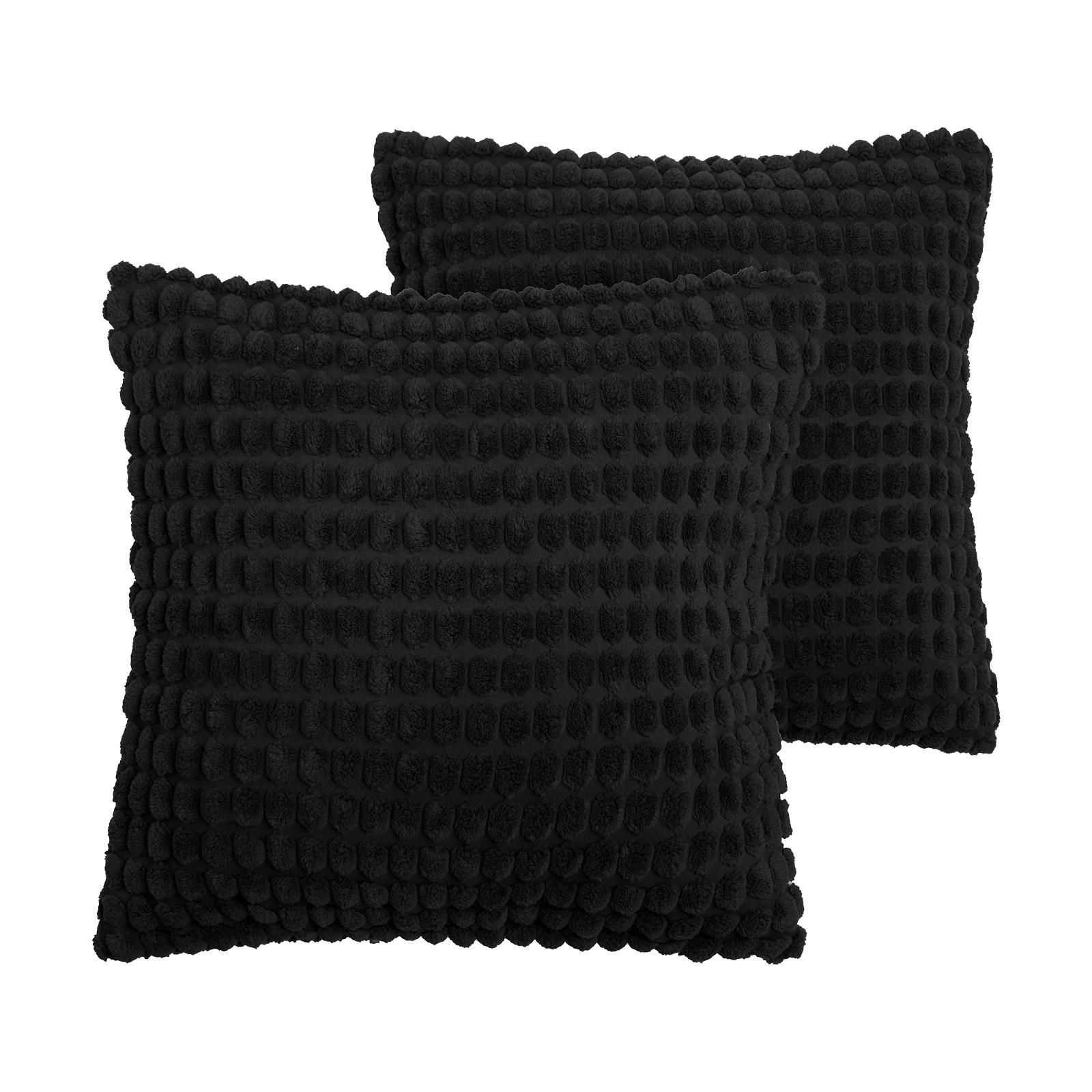 OHS 2 Pack Bobble Cushion Covers Home Decor Set in Black