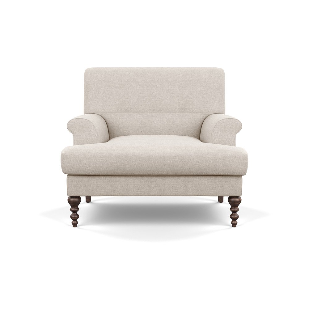SCP Oscar Formal Armchair Texture Limestone Walnut Feet