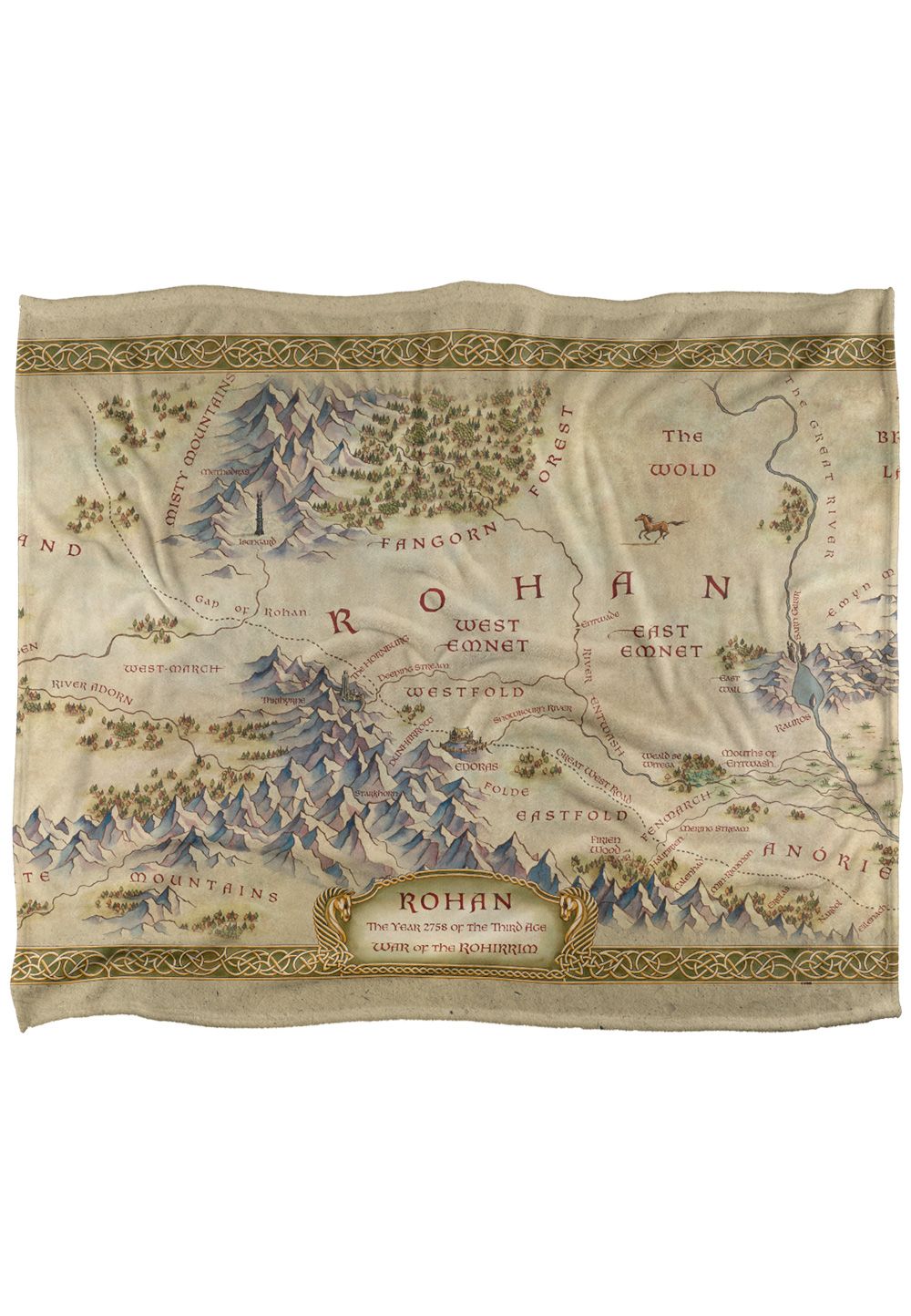 Lord of the Rings War of The Rohirrim Map Silky Touch Super Soft Throw Blanket 152 X 127 cm in White