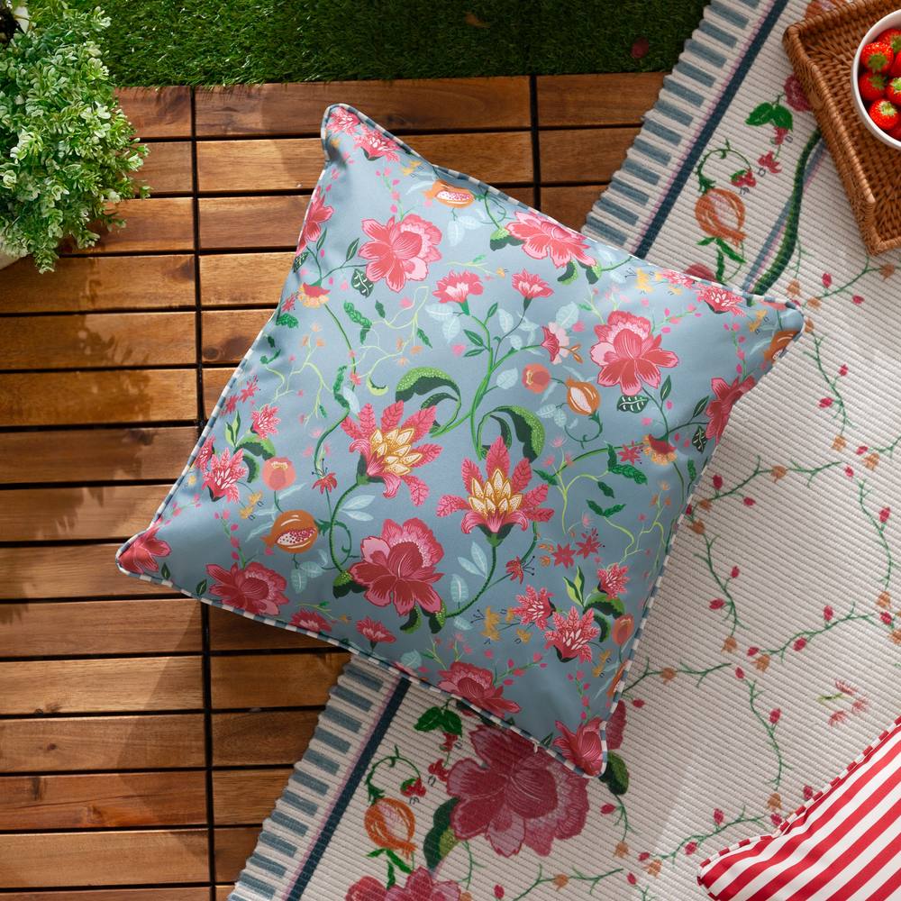 Wylder Claudia Floral Water-Resistant Outdoor Cushion in Red