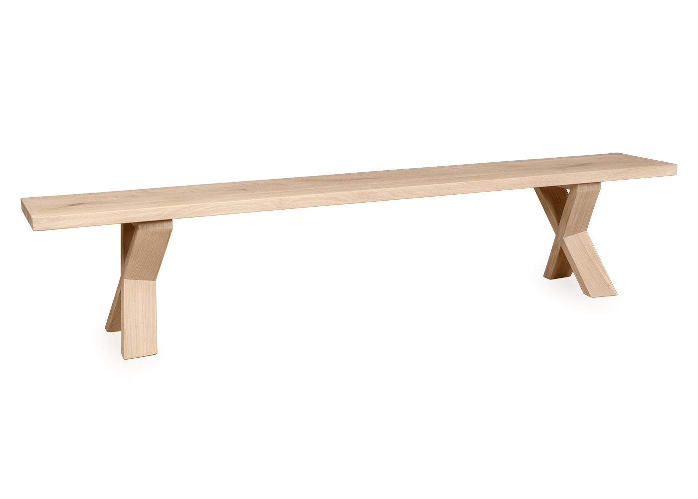Heal's Oslo Bench 200x35cm White Oiled Oak Straight Edge Not Filled