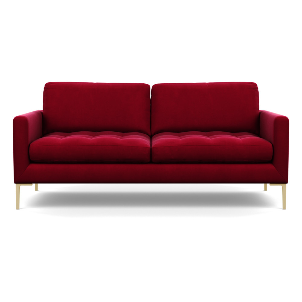 Heal's Eton 3 Seater Sofa Varese Velvet Mulberry Brass Feet