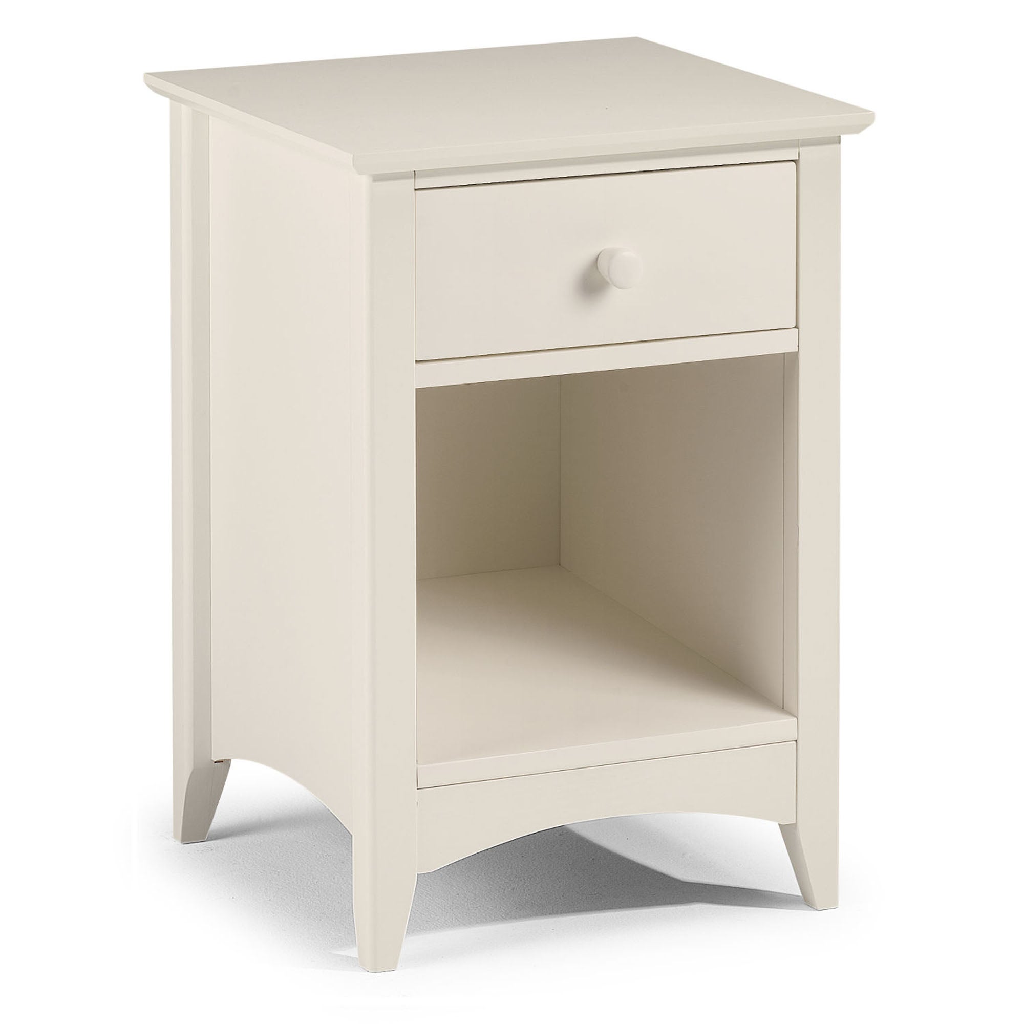 Cameo Stone White Bedside Table White