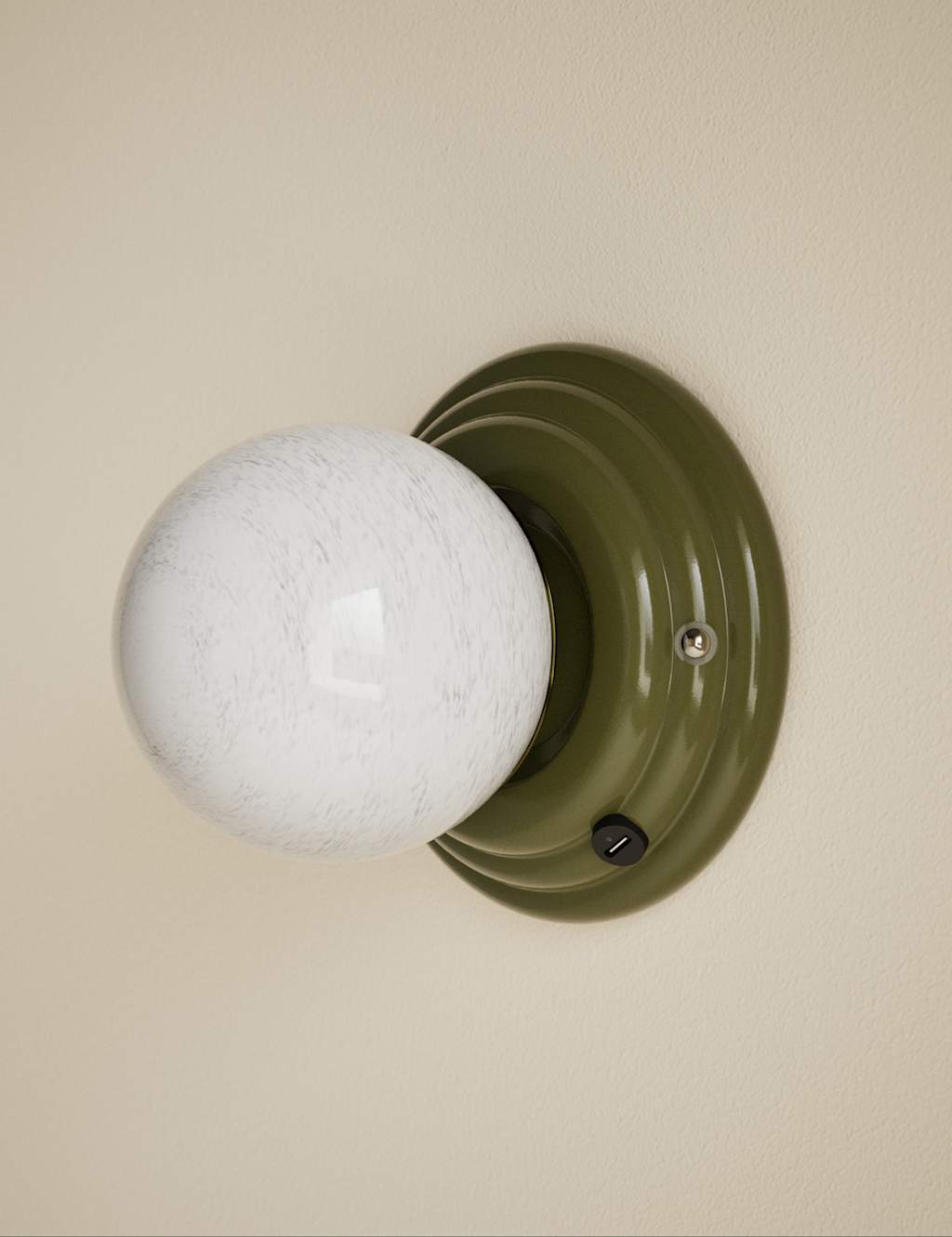 M&S Rechargeable Ribbed Wall Light Green