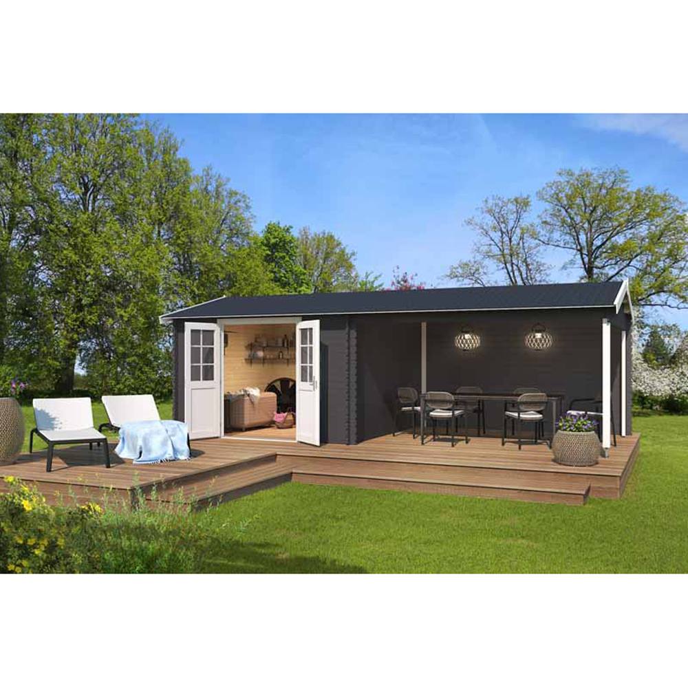 Lasita Maja Ltd Amarillo-Log Cabin, Garden Room, Home Office - L730xW388.8xH250.8 cm in Light Brown 4