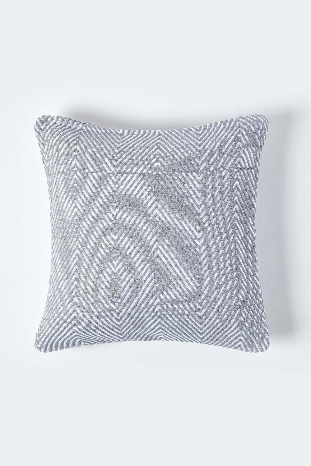 Homescapes Cotton Halden Cushion Cover in Grey
