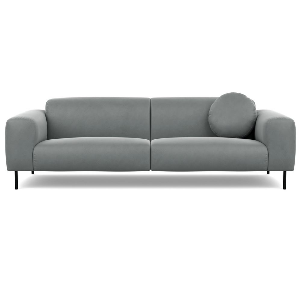 Heal's Luna 4 Seater Sofa Marylebone Velvet Smoke Black Feet