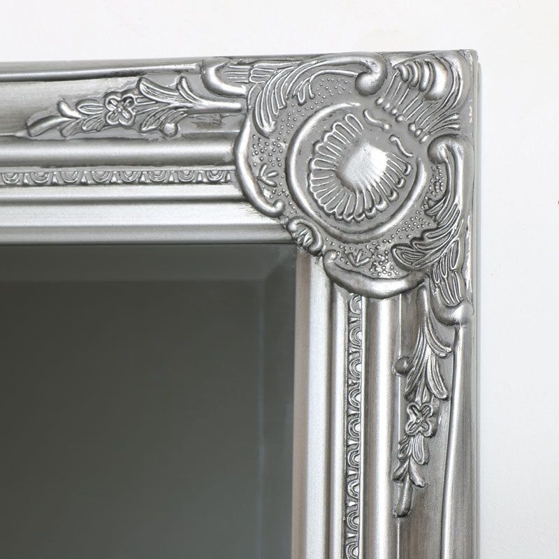 Melody Maison Tall Silver Mirror With Bevelled Glass 47cm X 142cm in Metallic Silver 6
