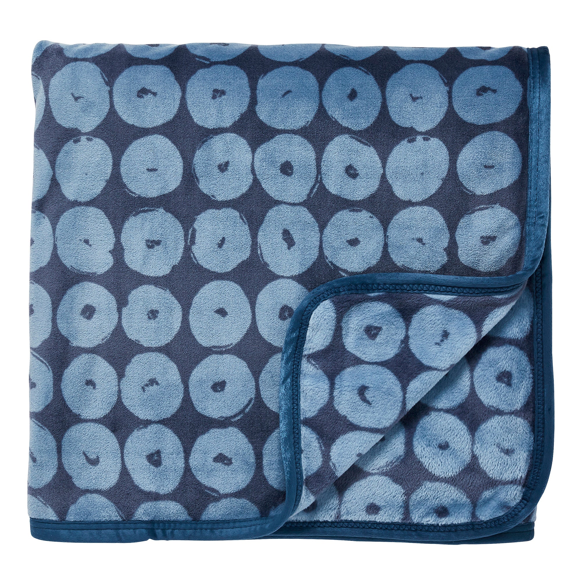 Helena Springfield Moda Lilum Fleece Indigo Throw Blue