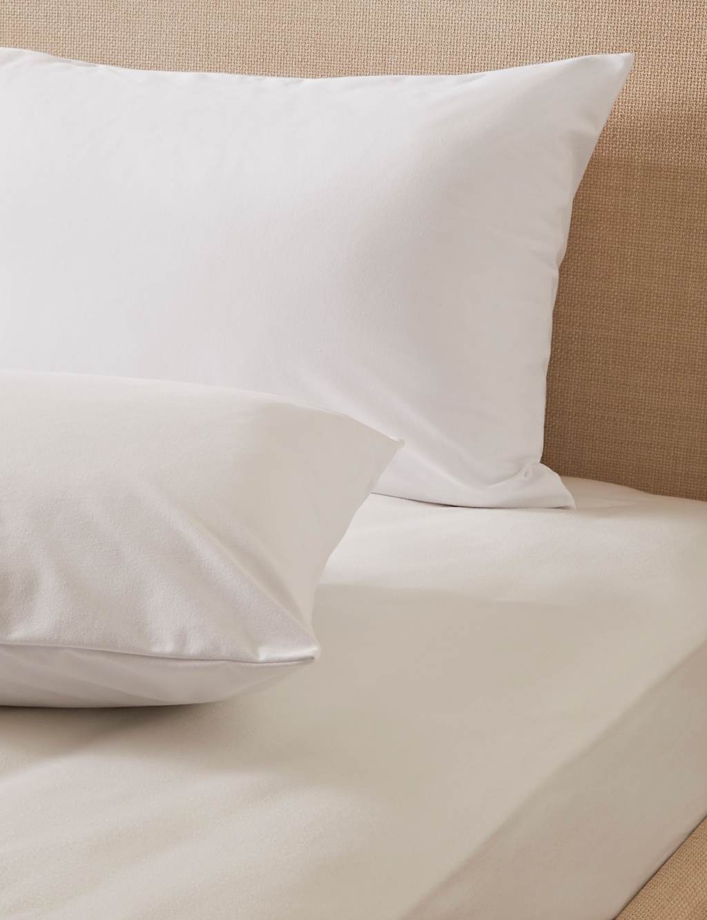 M&S 2 Pack Pure Cotton Jersey Pillow Protectors White