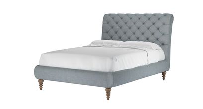 Knightsbridge (No Footboard) Double Bed in Buttermere Baylee Viscose Linen - sofa.com