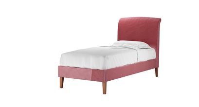 Thea Single Bed in Dusty Rose Cotton Matt Velvet - sofa.com