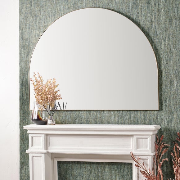 Wide Arched Overmantel Wall Mirror