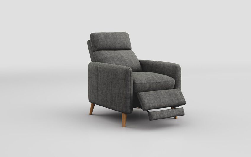 Black Fabric Bellaria Push Back Armchair