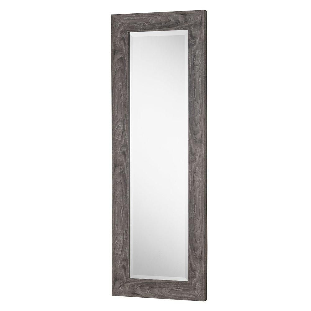 Yearn Mirrors Rustic Grey Wood Effect Scooped Framed Mirror 129.5x45.5cm in Pale Green 3