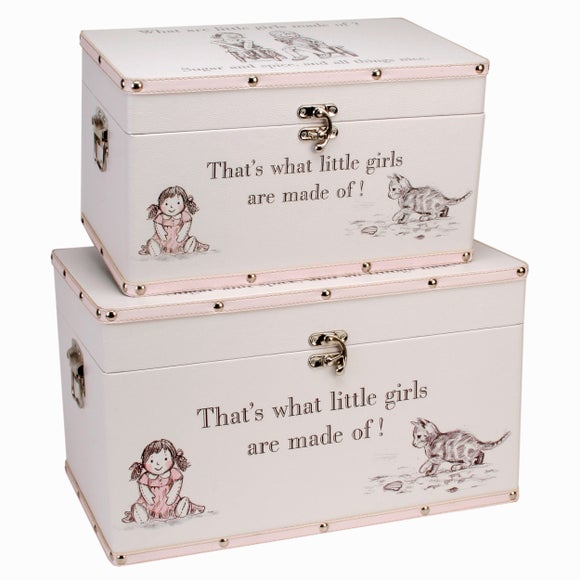 Petit Cheri Set of 2 Little Girls Storage Boxes
