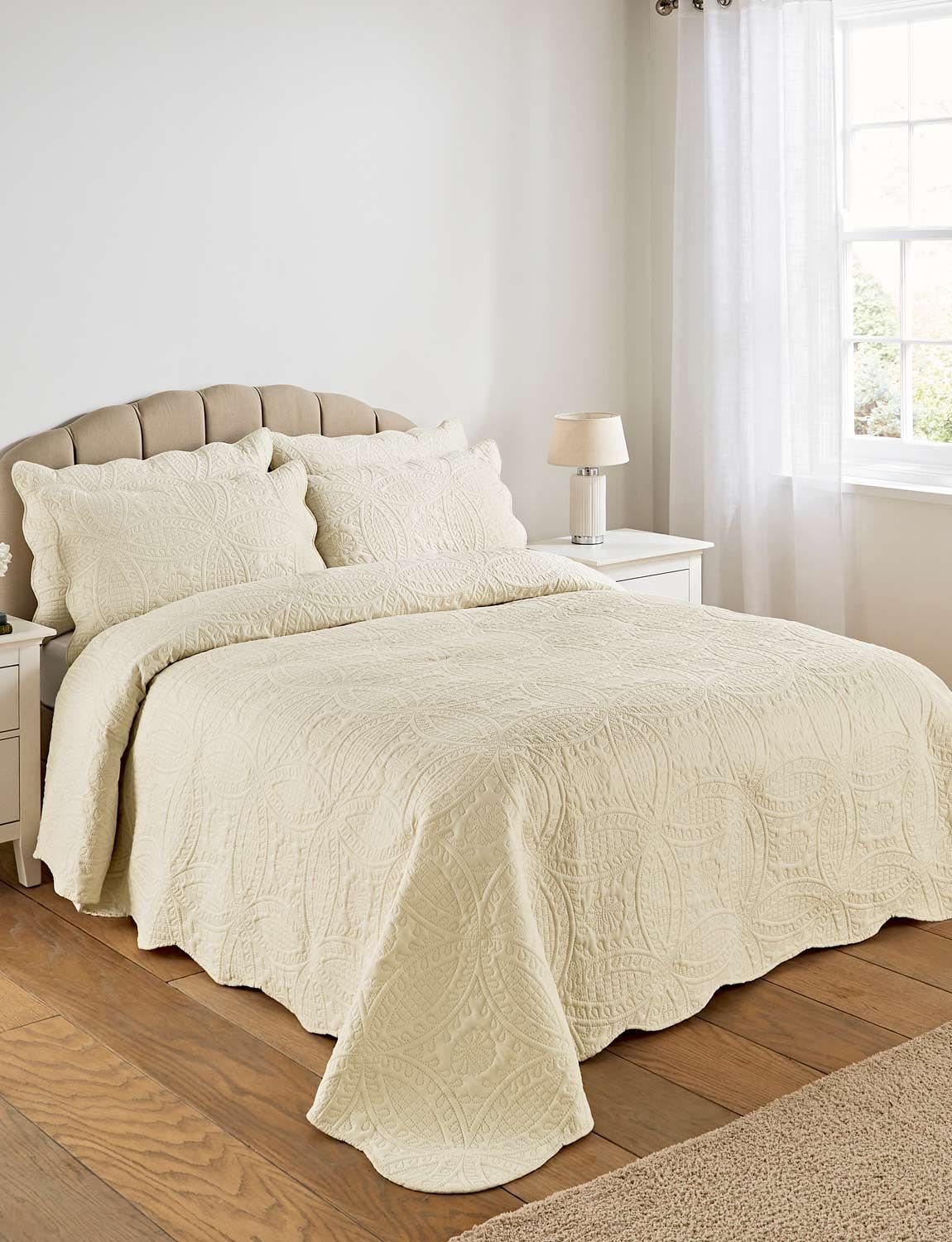 Chums Olivia Quilted Bedspread Set Includes FREE Quilted Pillowsham(s) in Ecru