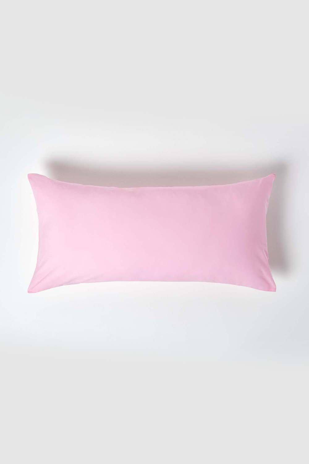 Homescapes Continental Egyptian Cotton Pillowcase 200 TC, 40 x 80 cm in Pink