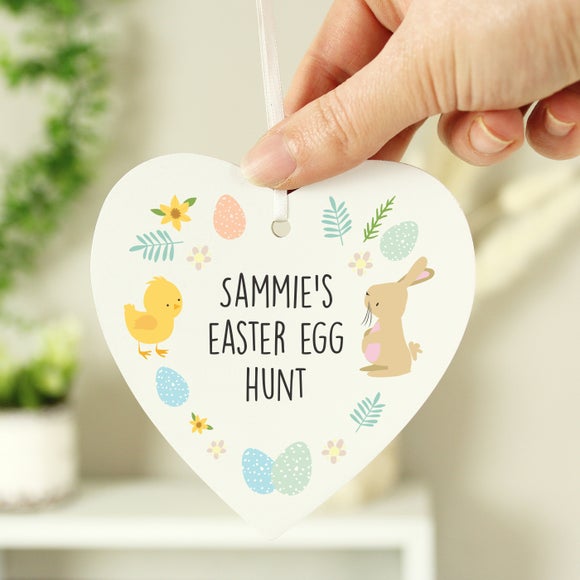 Personalised First Easter Heart Tree Decoration
