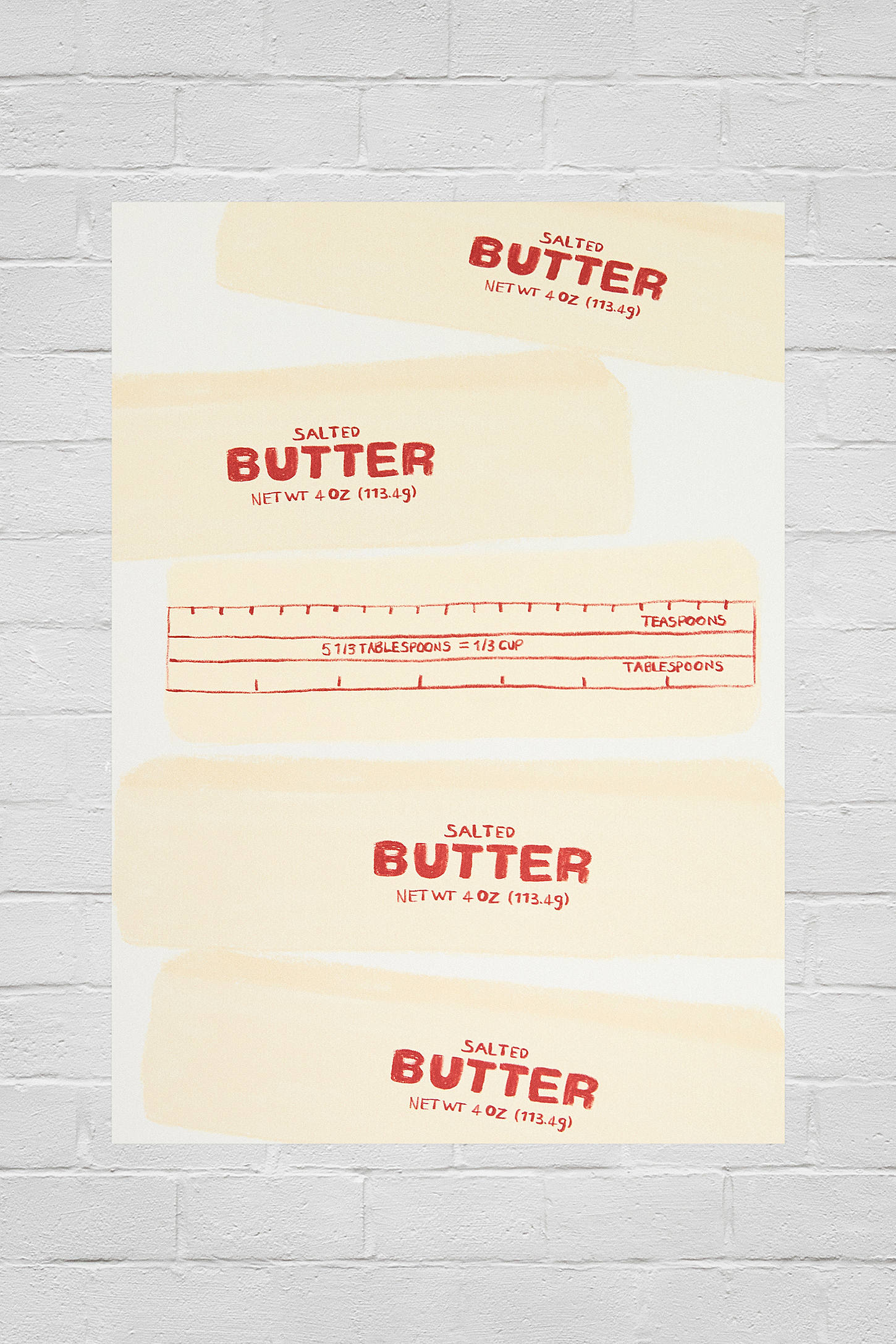 Butter Stick 30x40 Wall Art Print - Cream