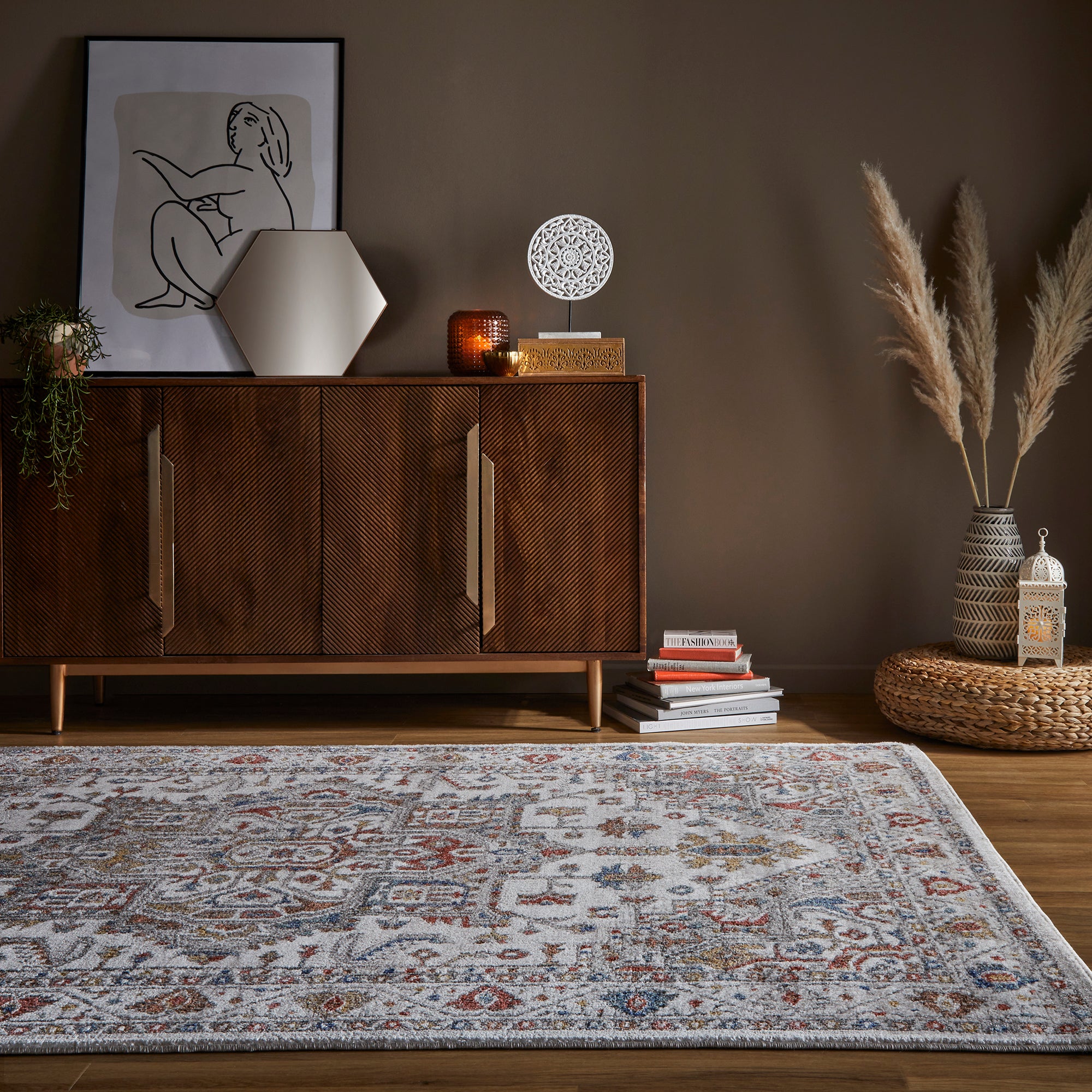 Khalid Traditional Rug MultiColoured