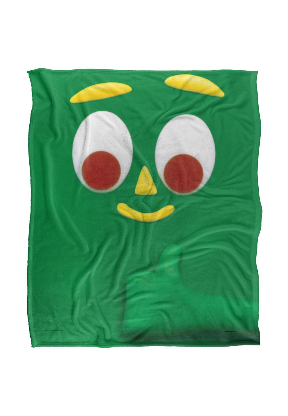 Gumby Big Face Silky Touch Super Soft Throw Blanket 152 X 127 cm in White