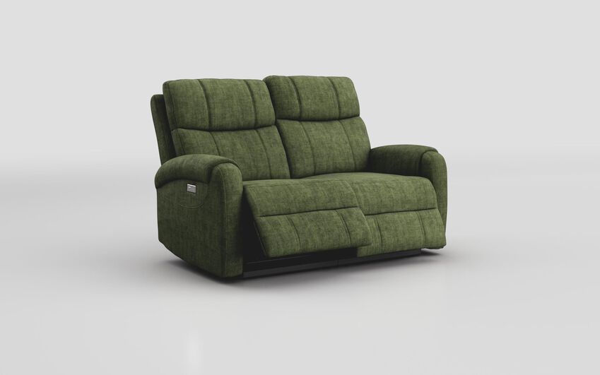 Green Fabric Calisese 2 Seater Power Recliner Sofa