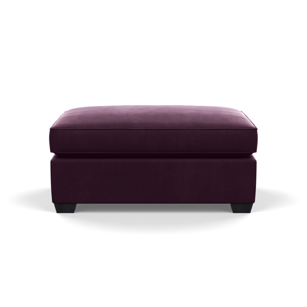 Heal's Torino Footstool Velvet Grape Black Feet