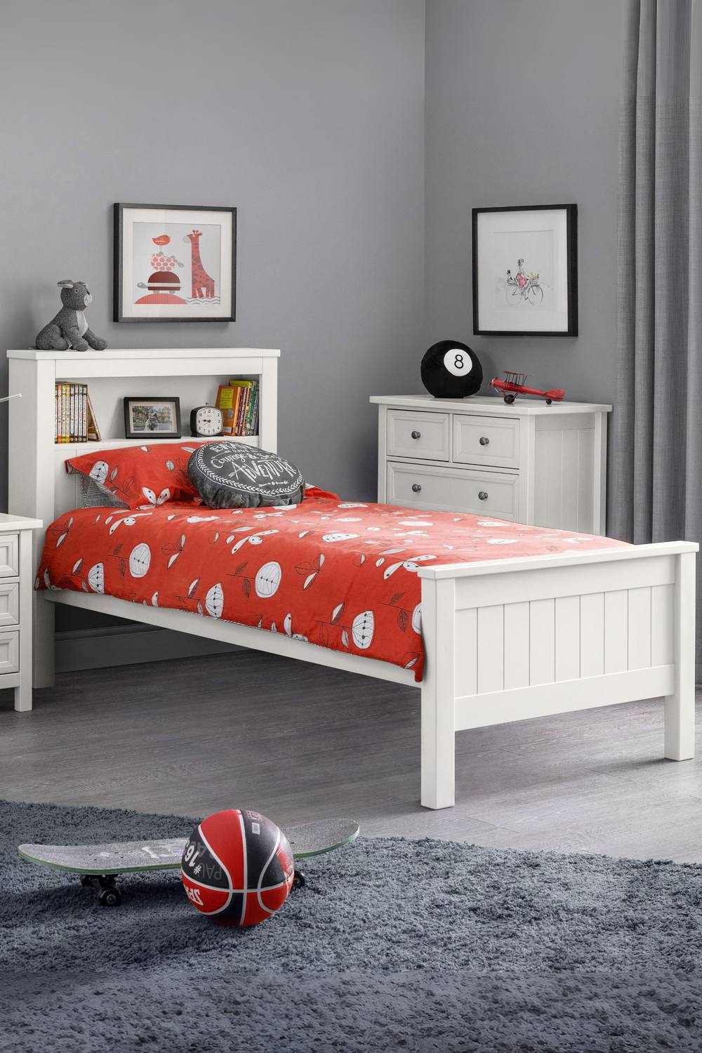 Julian Bowen Maine Bookcase Bed in White