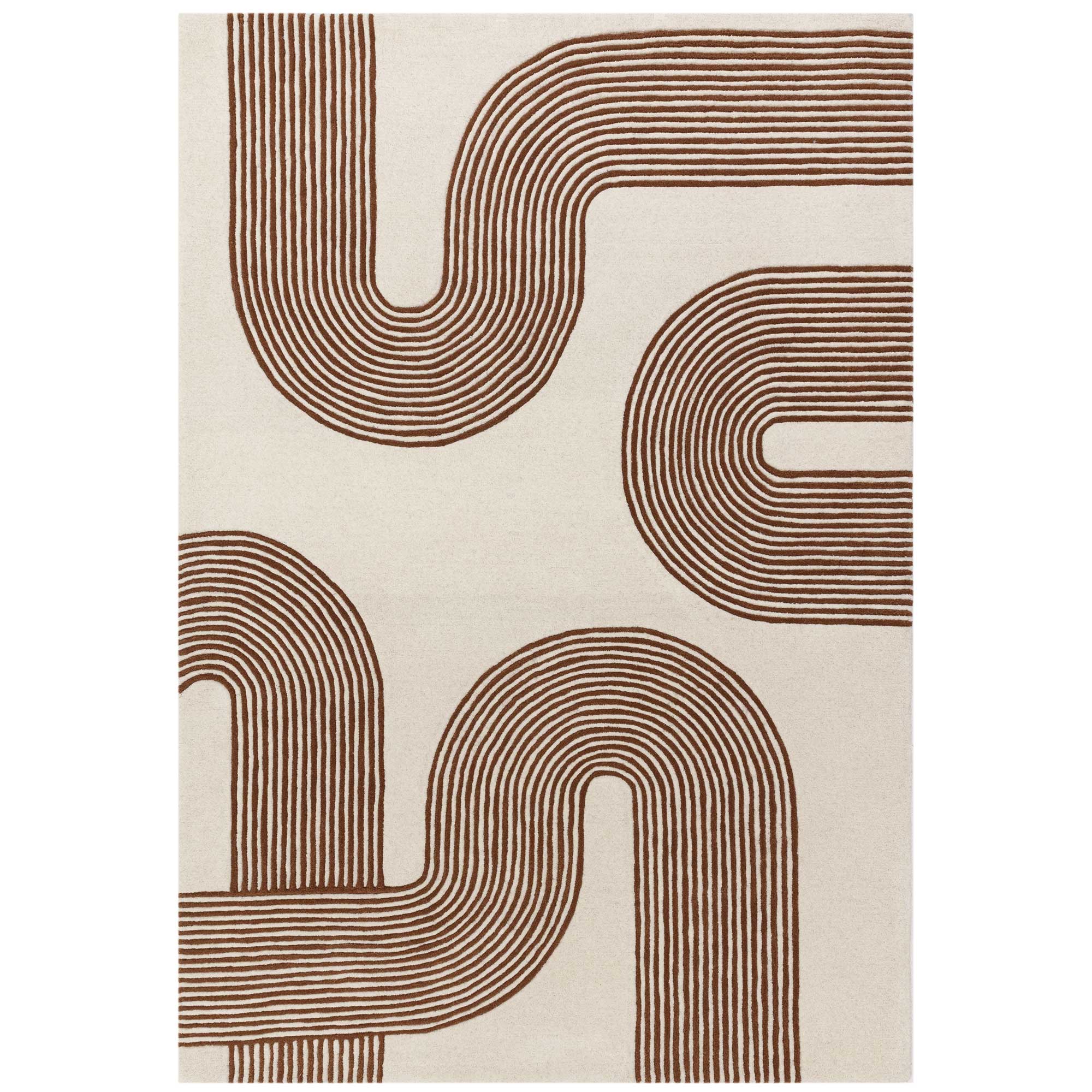 Arch 120X170cm Rug Terracotta, Square, Brown Wool | Barker & Stonehouse