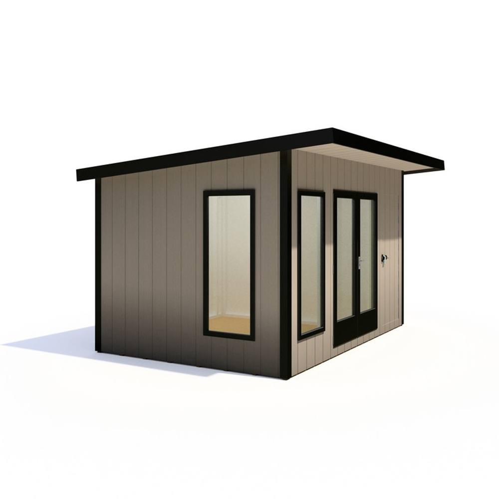 Shires Cali 12x8 ft Pent & Storage Garden Office - L334xW402xH246.1 cm in Light Brown 3