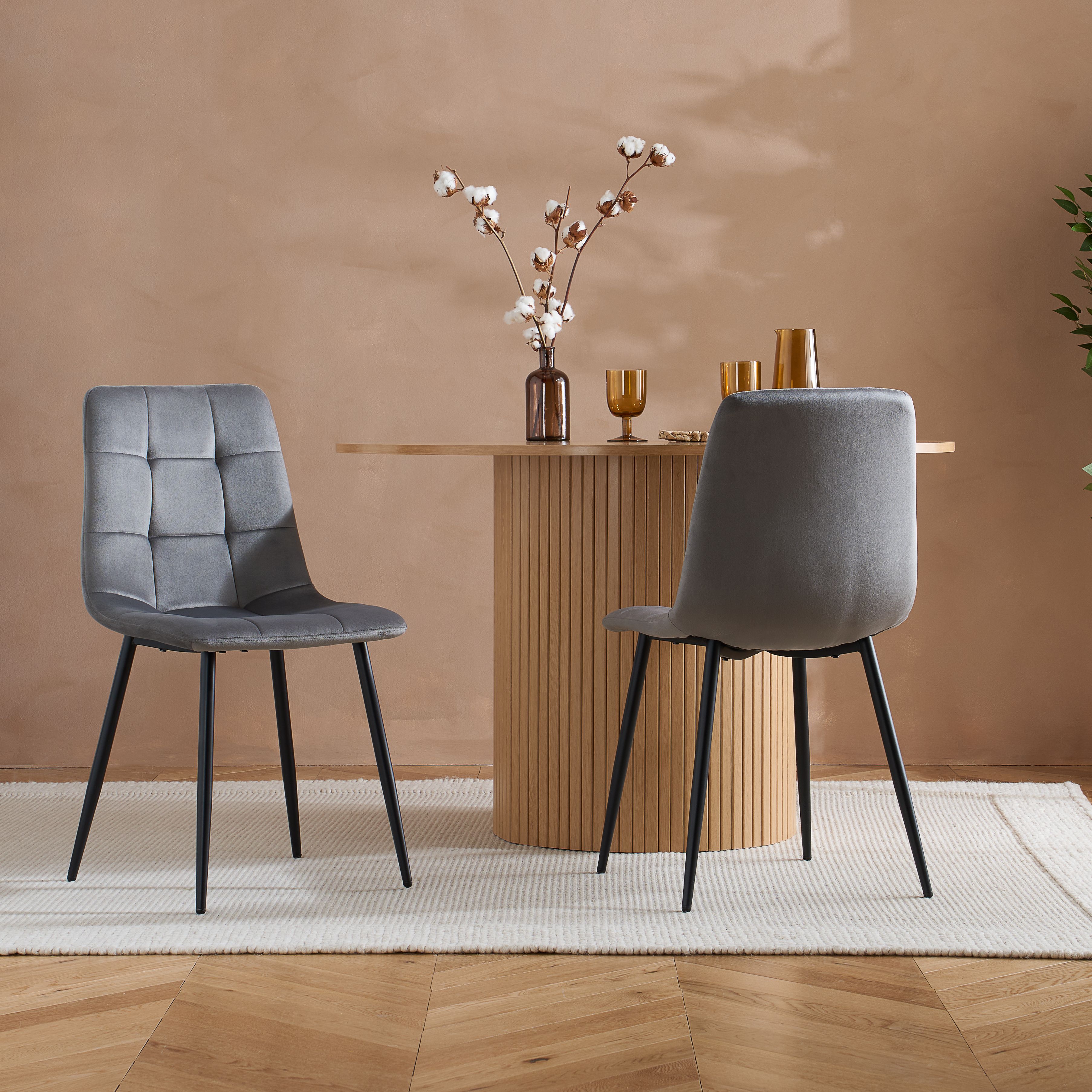 Birlea 2 Grey Dining Chairs Pair Axel