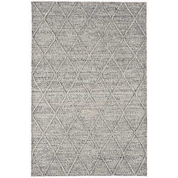 Flori Diamond Hand Woven Rug  Grey Marl