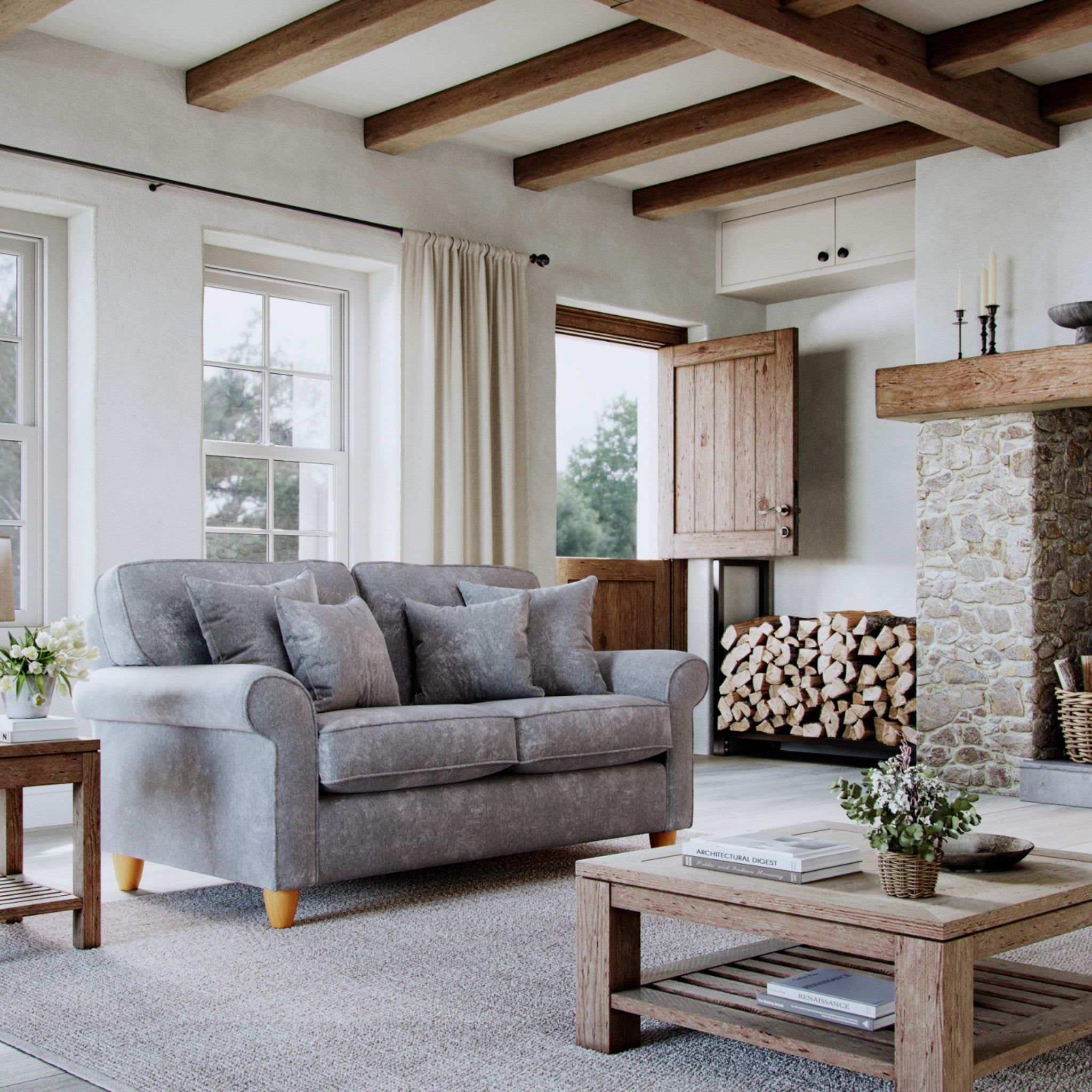 The Great Sofa Company Flora Small Sofa Glory Anthracite in Mid Grey
