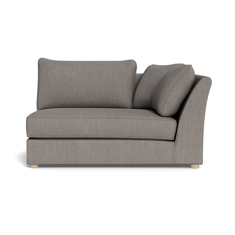 Heal's Tailor Large Curved Right Hand Facing Corner Unit Broad Weave Pebble Natural Feet