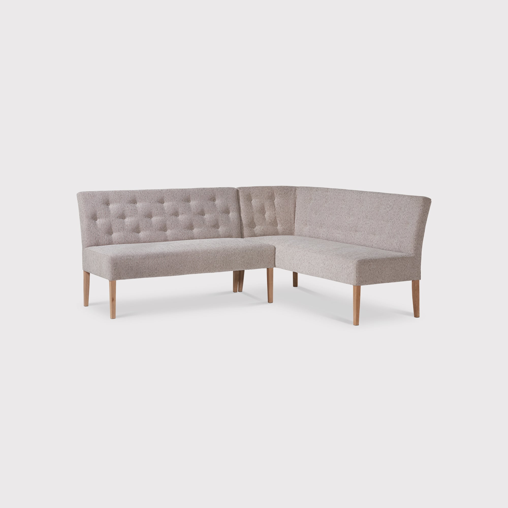 Medina Right Corner Bench, Grey Fabric | Barker & Stonehouse